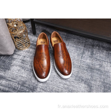 Chaussures décontractées pour hommes en cuir de style nouveau